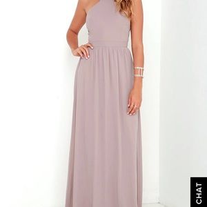 Taupe Maxi Bridesmaid Dress
